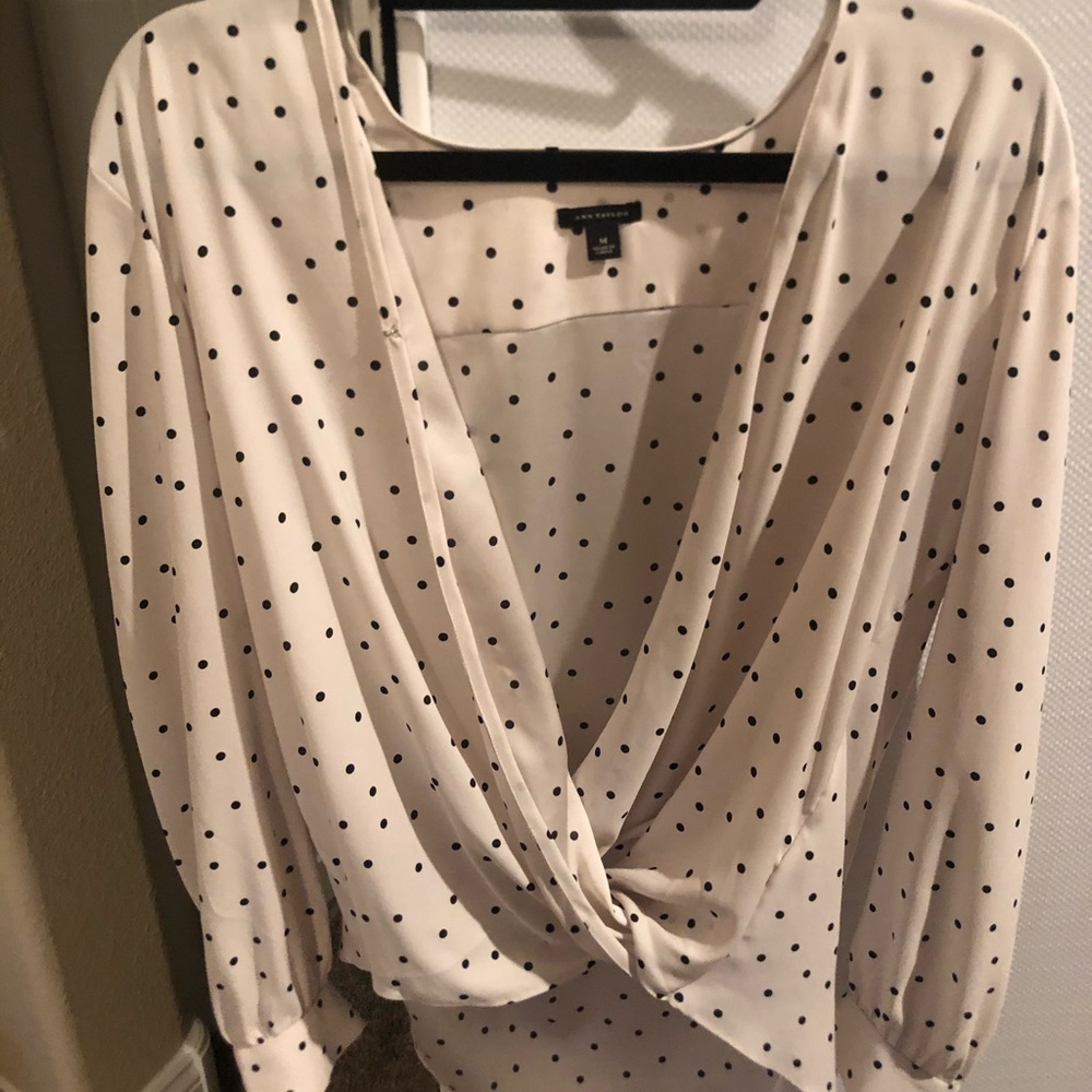 Polka dot white blouse